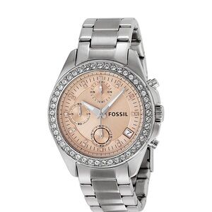NWT FOSSIL Decker Chronograph Watch ES339 New Battery SS 8 inch